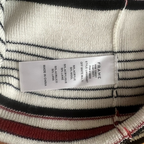 Striped Frame Denim Crewneck Sweater - Picture 6 of 7